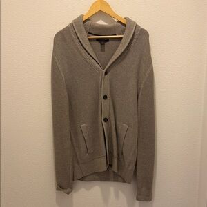 Men's Gray Shawl Collar Sweater